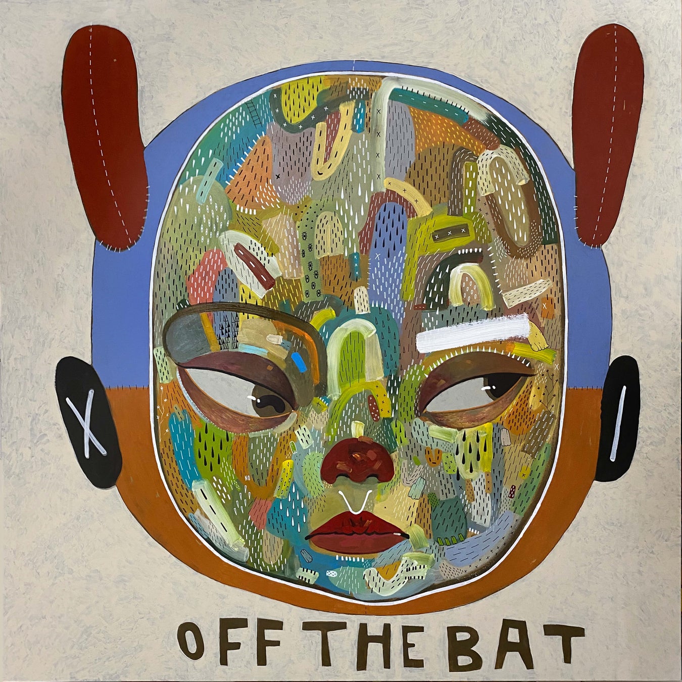 Off The Bat, 2023, Acrylic on canvas, 121.9×121.9cm