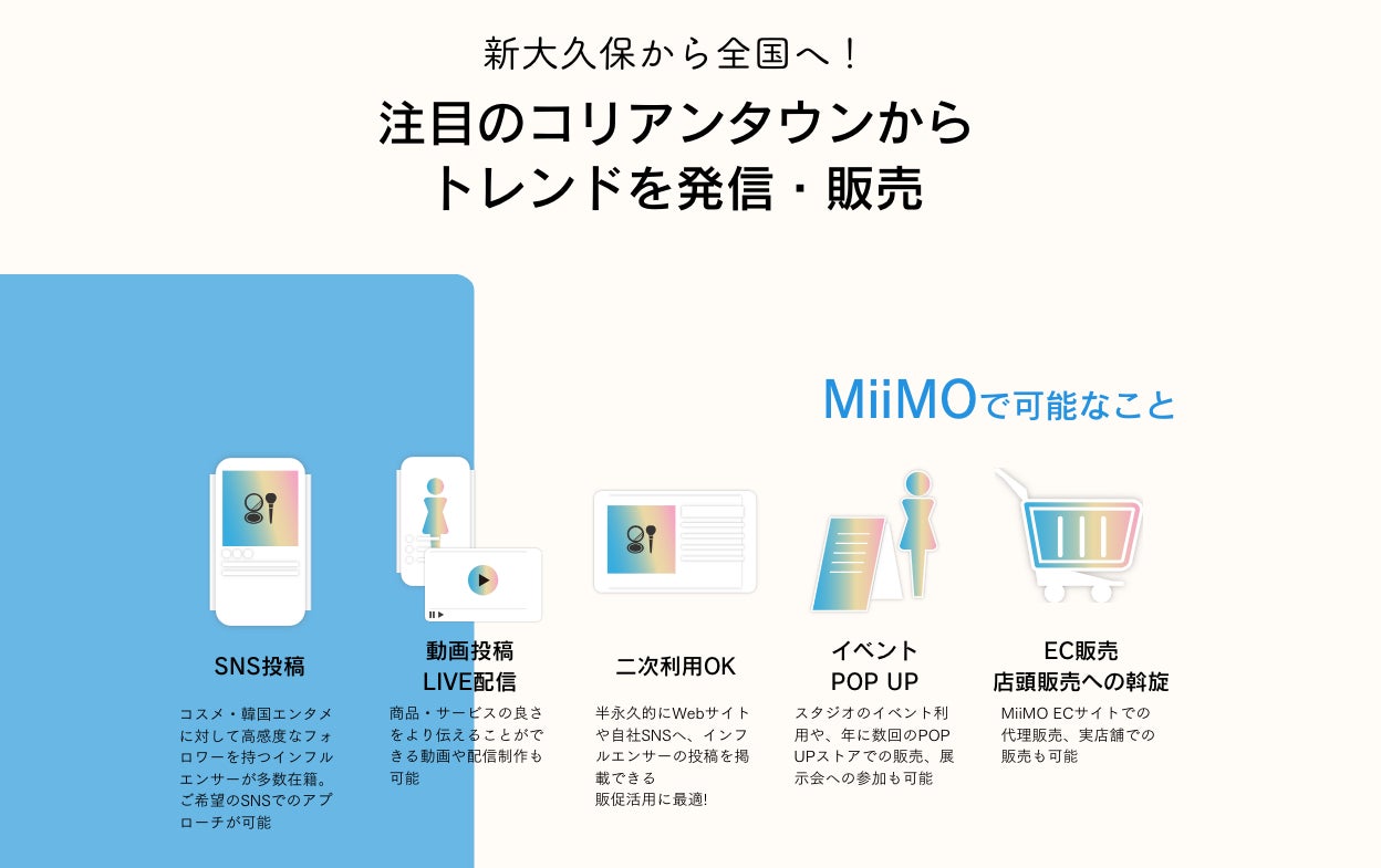 【最新・話題の韓国ブランド・コスメをいち早く紹介】インスタ映え新スポット！スタジオ『MiiMO（ミーモ）』コリアンタウン新大久保に新登場！記念イベント開催決定