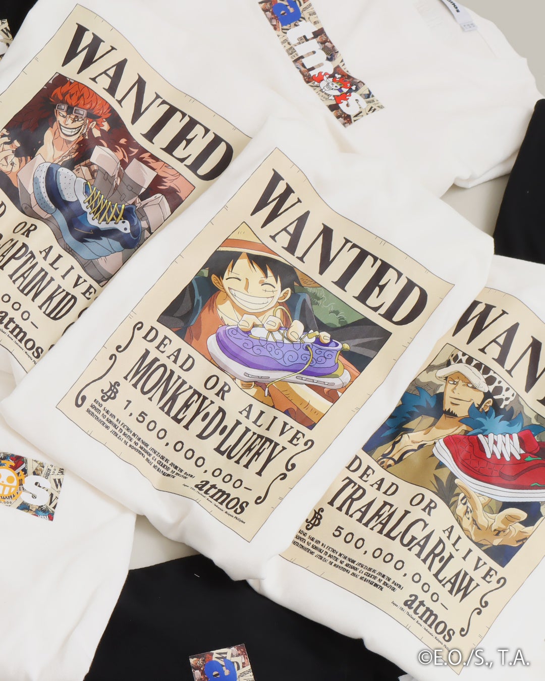 人気漫画「ONE PIECE」と「atmos」によるコラボレーションTシャツが登場。7月22日(土)〜7月30日(日)までatmos表参道、atmos京都にてPOP UP STOREも開催決定。