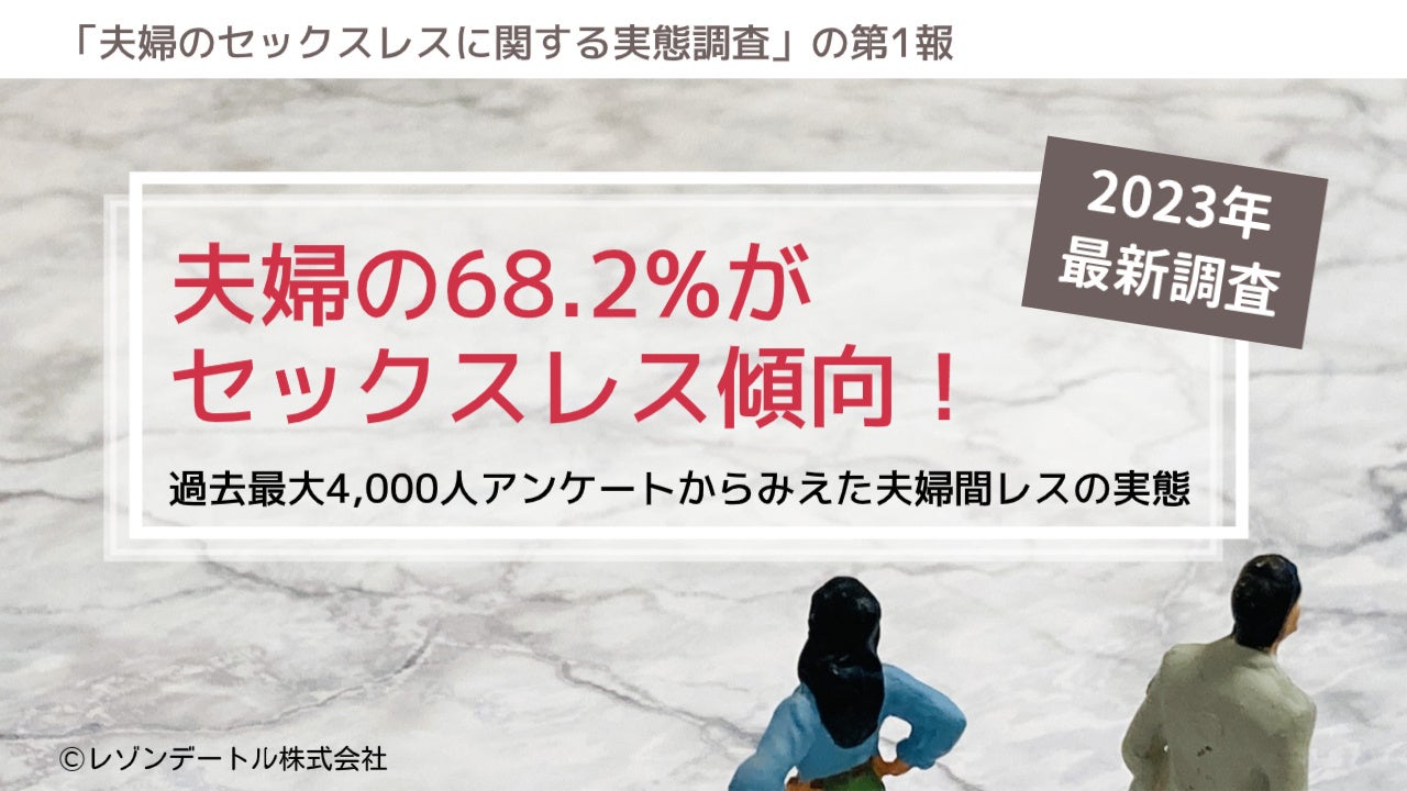 夫婦の68.2％がセックスレス傾向！──過去最大4,000人アンケートからみえた夫婦間レスの実態｜「夫婦のセックスレスに関する実態調査」の第1報（2023年調査）