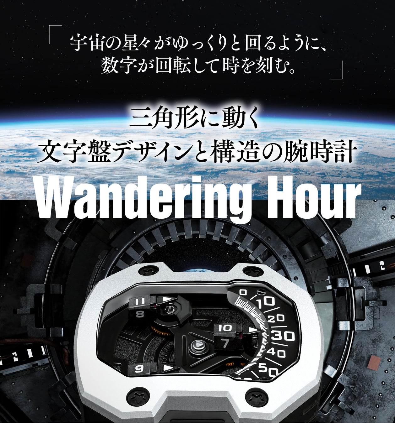 職人技×前衛デザイン。星のように時間を刻む腕時計「Wandering Hour」