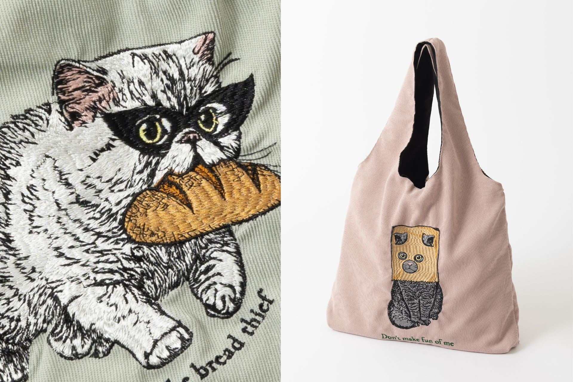 泥棒猫ちゃんにご注意！】人気の立体刺繍トートバッグに新デザイン登場 