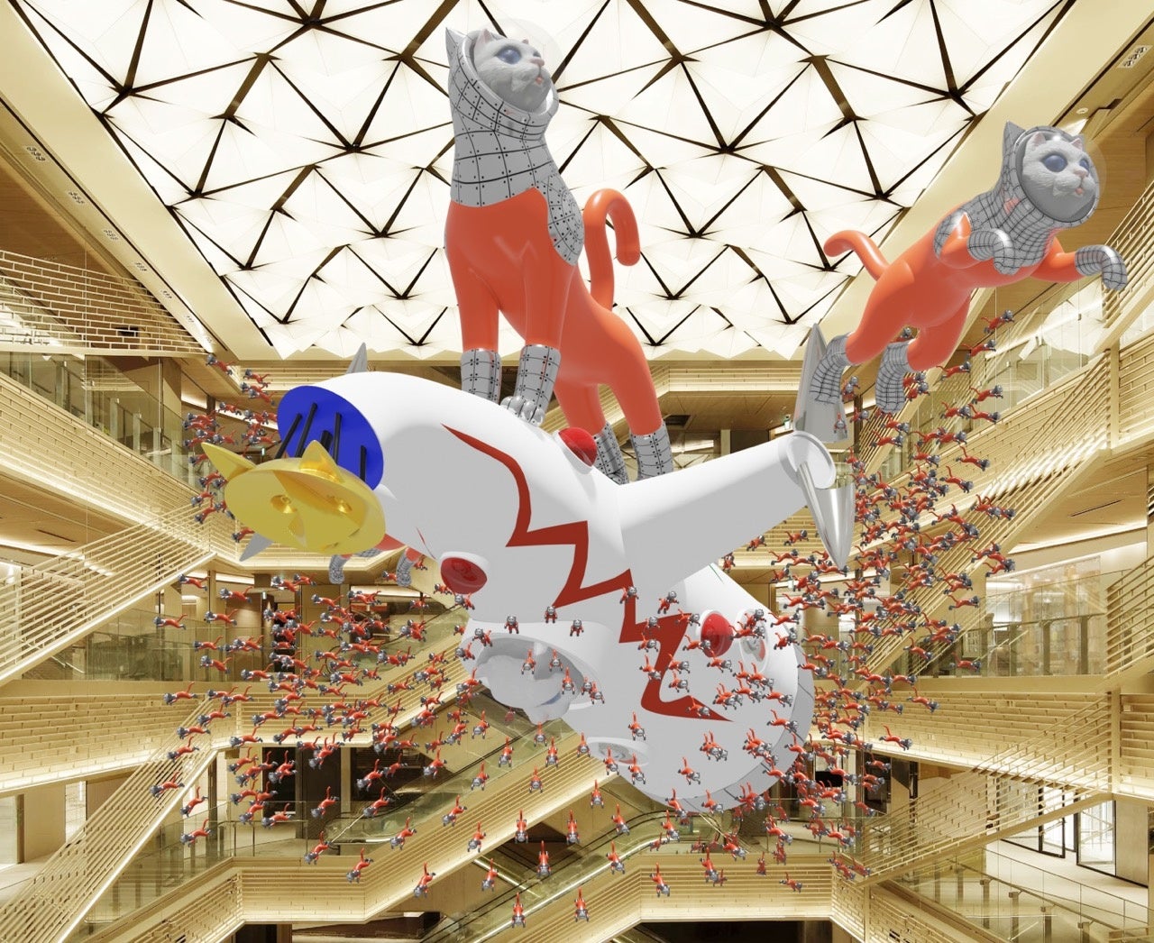 「GINZA SIX DOKI DOKI 2024」中央吹き抜けアートに現代美術作家ヤノベケンジ「BIG CAT BANG」が登場！2024年...