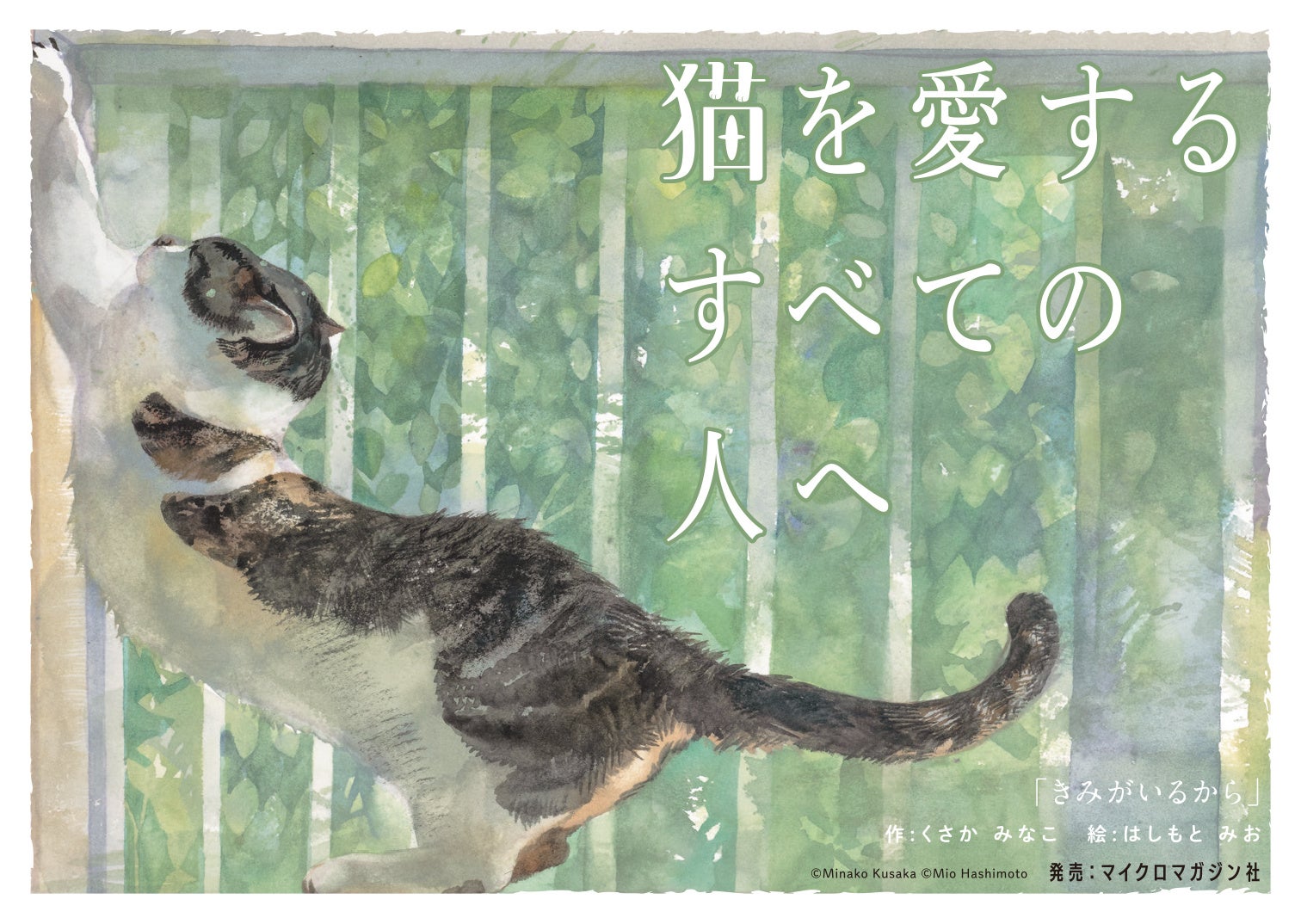 絵本作家くさかみなこ・彫刻家はしもとみおによる、愛猫との暮らしを描いた絵本『きみがいるから』原画展が開...