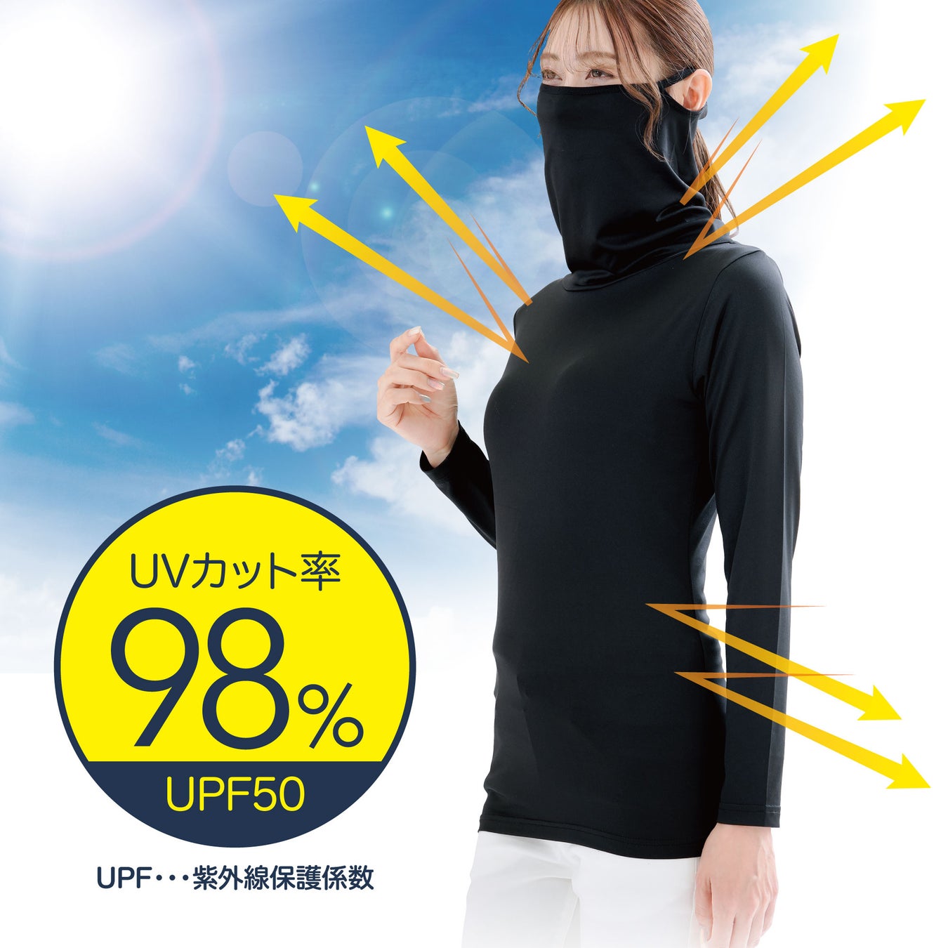 UVカット率98％！キシリトール加工でひんやり快適なクールUVストレッチロングTシャツ