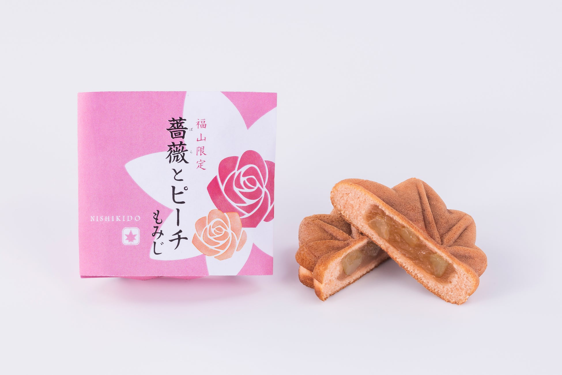 福山市限定の新しいもみじ饅頭「薔薇とピーチもみじ」が新発売！広島菓子処にしき堂より