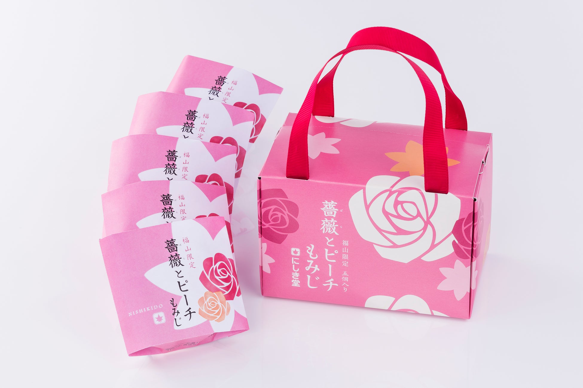 福山市限定の新しいもみじ饅頭「薔薇とピーチもみじ」が新発売！広島菓子処にしき堂より