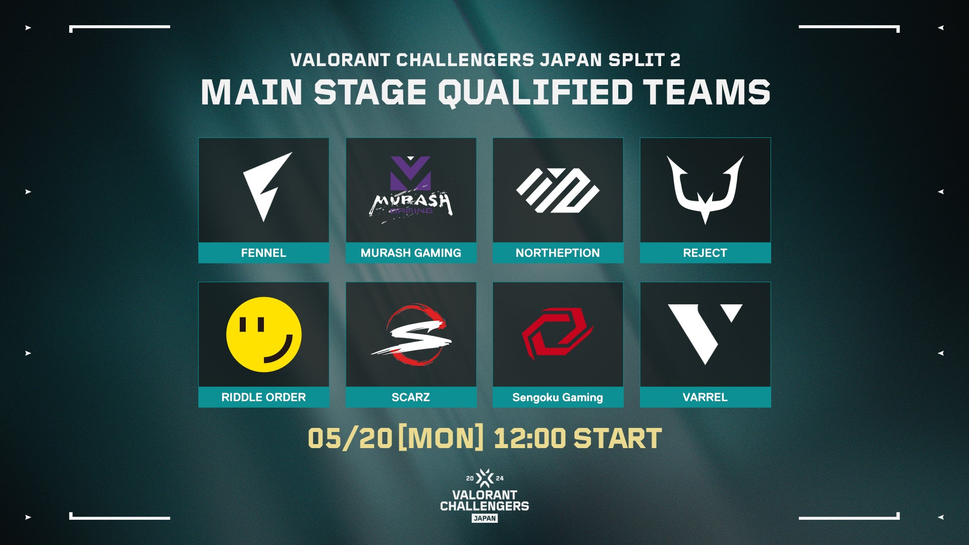 VALORANT Challengers Japan 2024 Split 2 Main Stage5月20日（月）に開幕するSplit 2 Main Stageの対戦組み...