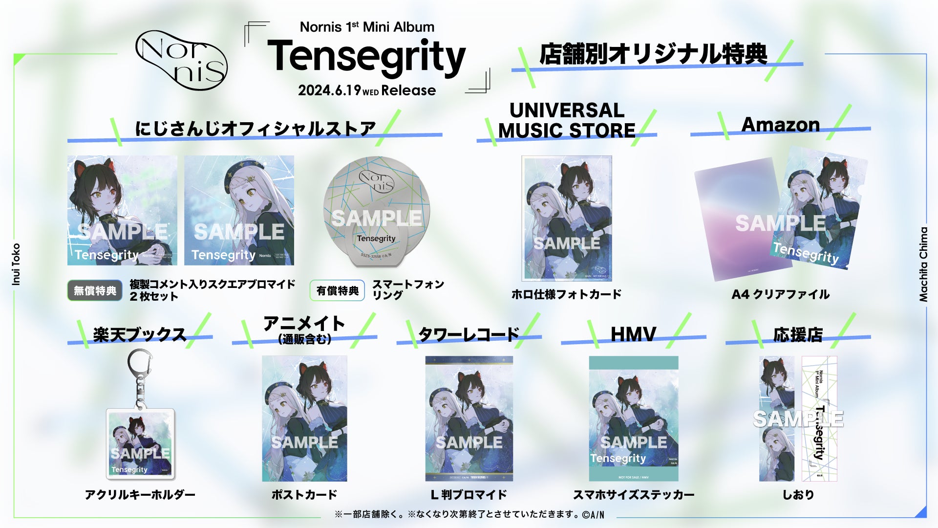 2024年6月19日(水)発売のNornis 1st Mini Album『Tensegrity』店舗別オリジナル購入特典画像、ならびに視聴動...