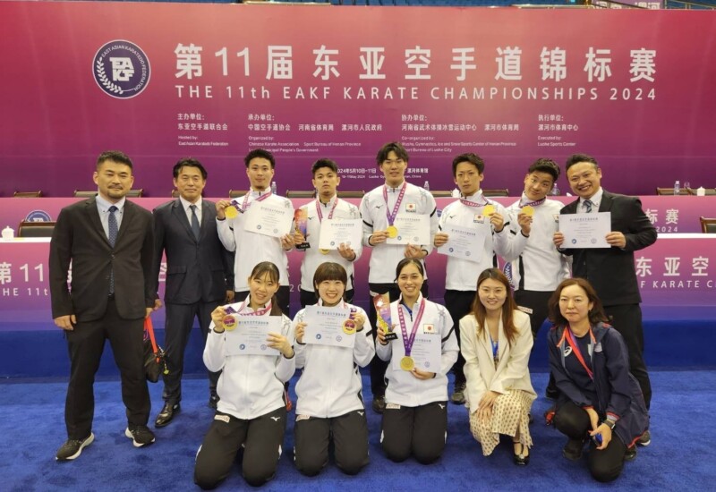第11回東アジア空手道選手権大会　日本選手団が10個のメダルを獲得