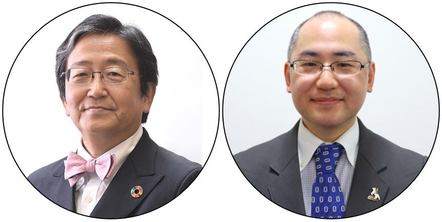 那須保友学長と佐藤法仁副理事・副学長・上級URA（右）