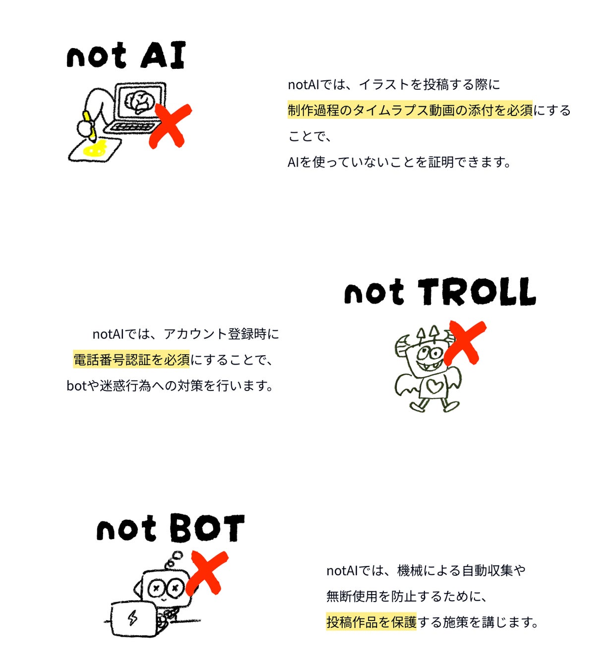 AI禁止のイラスト投稿プラットフォーム『notAI』が本日事前登録開始