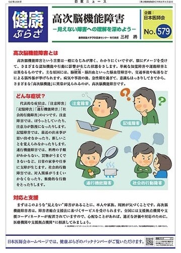日本医師会、最新号『高次脳機能障害ー見えない障害への理解を深めよう―』を公式ホームページに掲載