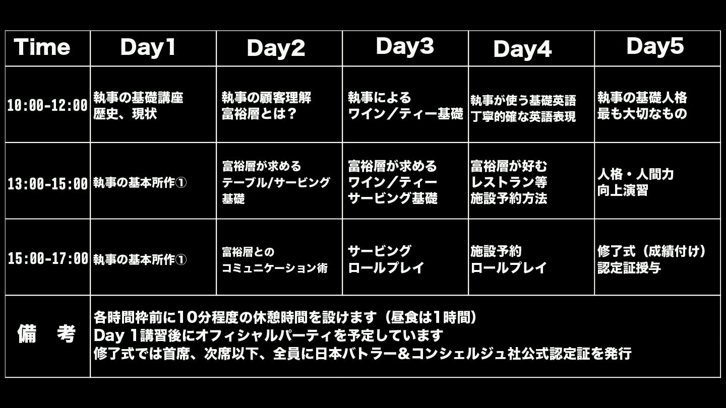 日本初 日本執事学校を開校