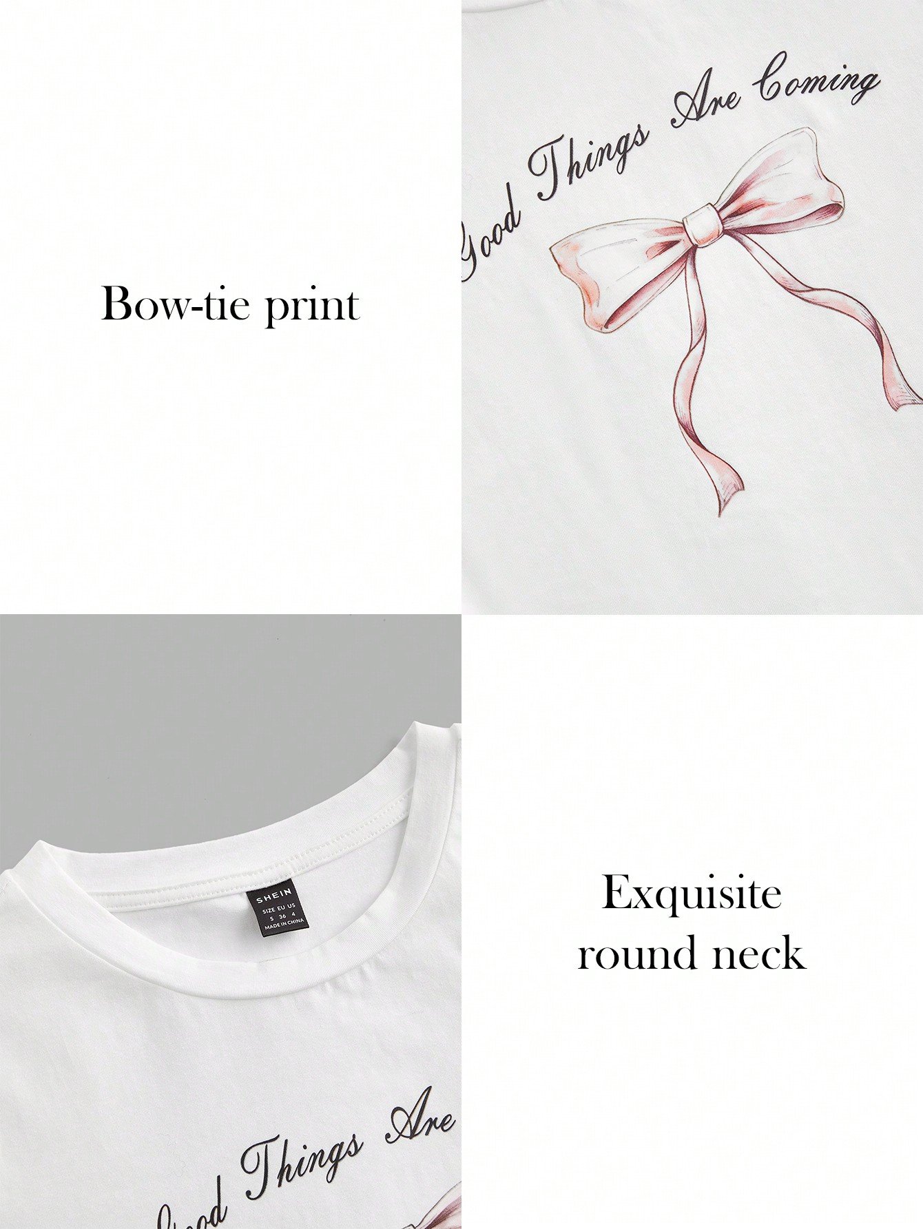 白tシャツ Ballercore キュートなリボンピンクプリント グラフィック シャツ