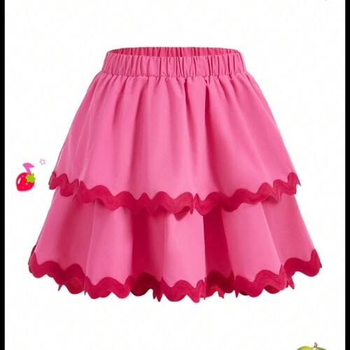 SHEIN Neu バレンタインの日のための面白いドーパミンピンクのスカート