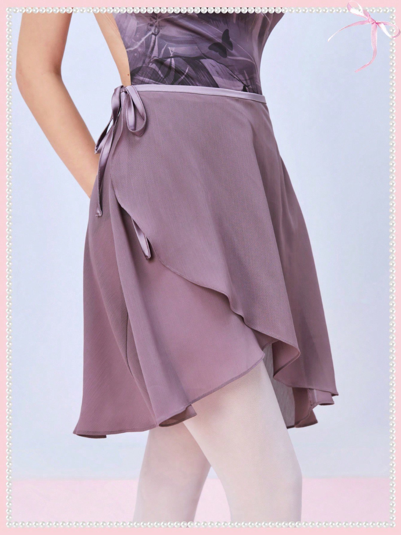 SHEIN Neu バレエインスパイア の ボウノットデザインの シースルーメッシュAラインワンピーススカート、夏用