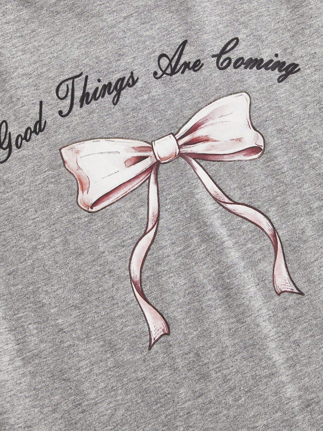 バレエ系tシャツ 白色 クールな可愛さ ピンクのリボンプリント 無地 カジュアル
