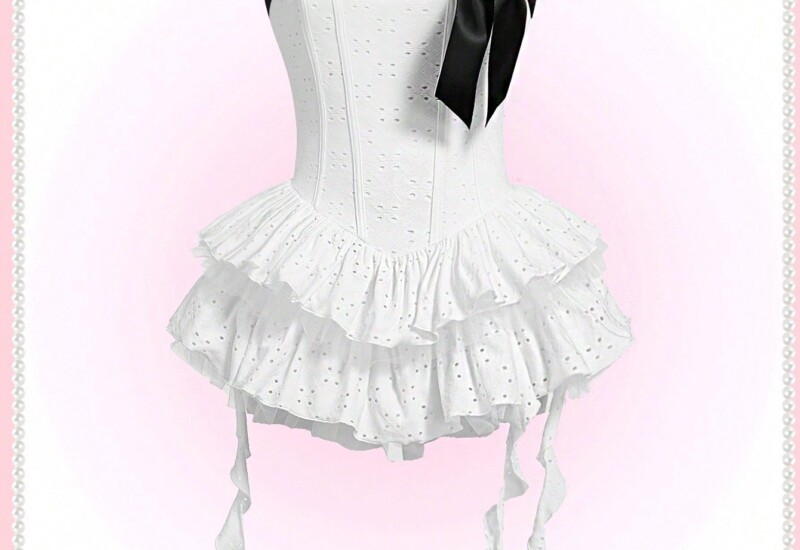 SHEIN Neu かわいい誕生日パーティー用のバレエ風ドレスには、ローズのリボンサスペンダーが付いており、安全パンツが付いています