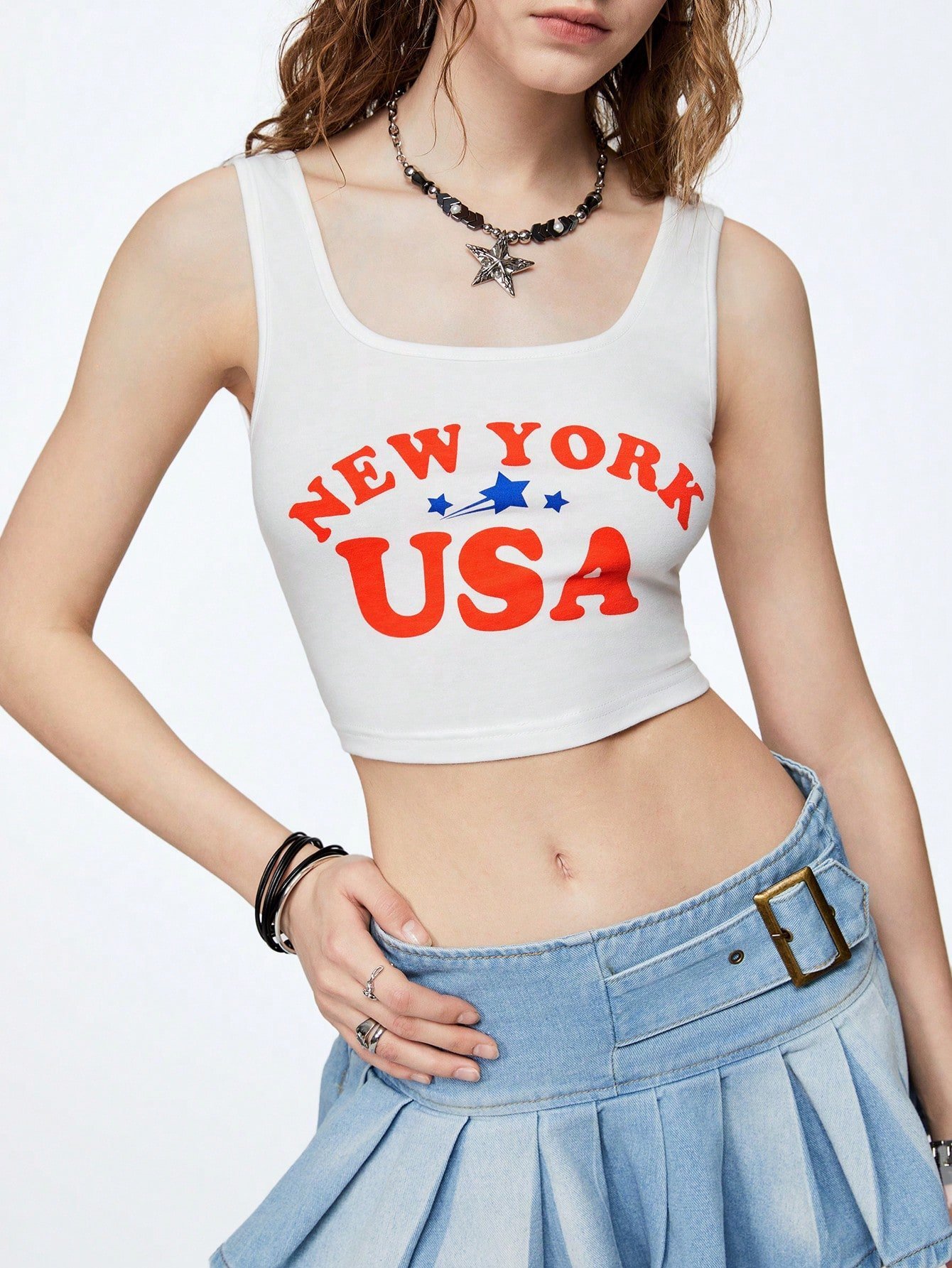 SHEIN Neu 4th Of July USA Women's Independence Dayスローガンベスト