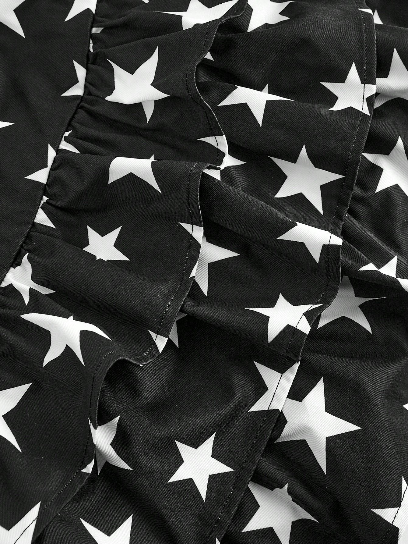 7月4日 アメリカ 女性の星プリント 黒色 ミニショートパンツ