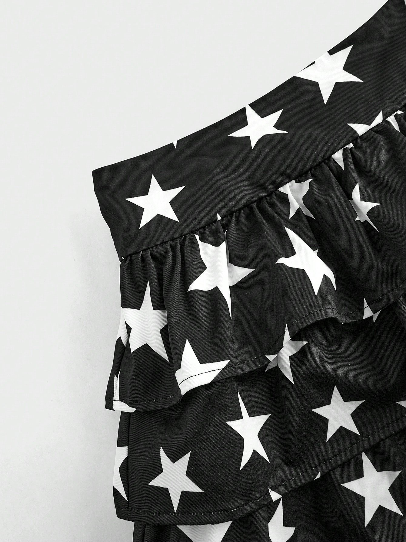 7月4日 アメリカ 女性の星プリント 黒色 ミニショートパンツ