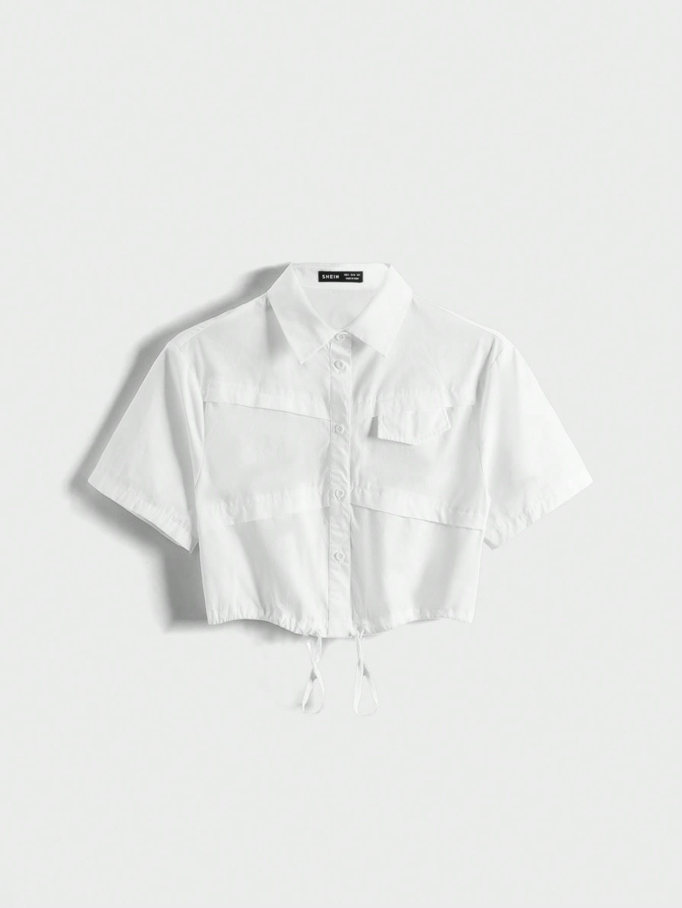 SHEIN Neu レディース夏2 白ワークショートシャツ