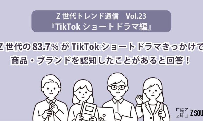 Z世代の83.7%がTikTokショートドラマきっかけで商品・ブランドを認知したことがあると回答！〜Z総研トレンド...