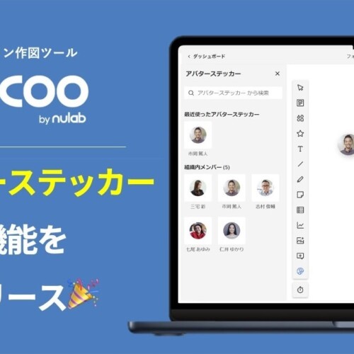 オンライン作図ツール「Cacoo」、アバターステッカー機能をリリースチームメンバーのアイコン画像を簡単に図...