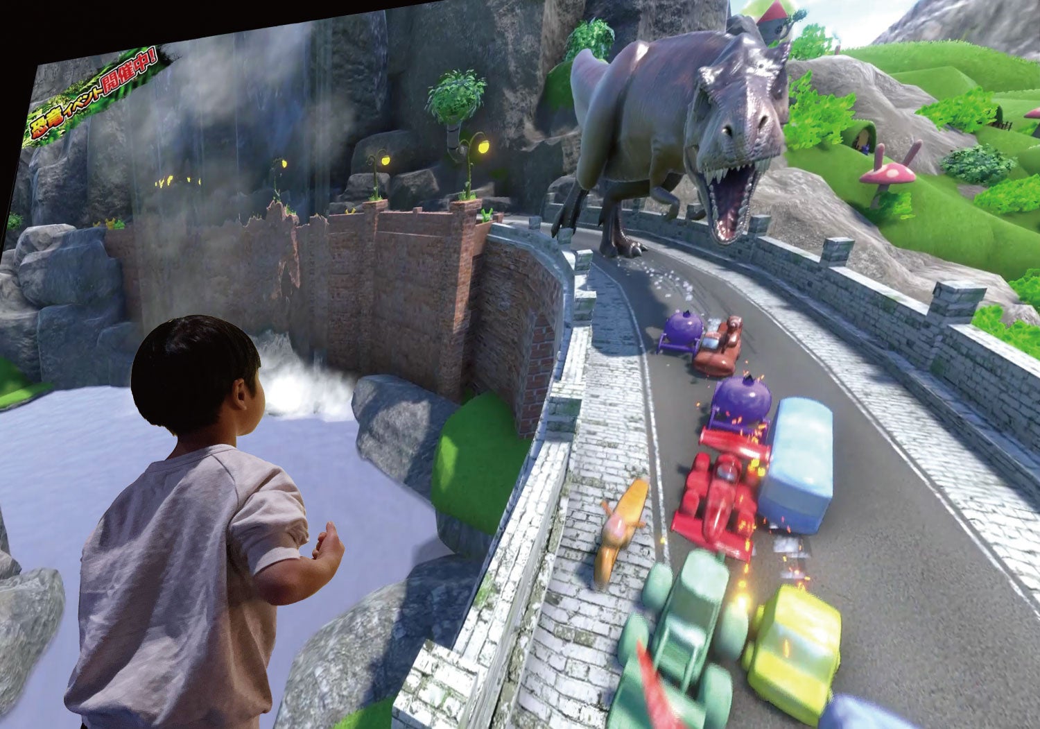 【SKETCH RACING】ぬりえが3Dに変身するお絵かきカーレースでは巨大なティラノサウルスが襲来！