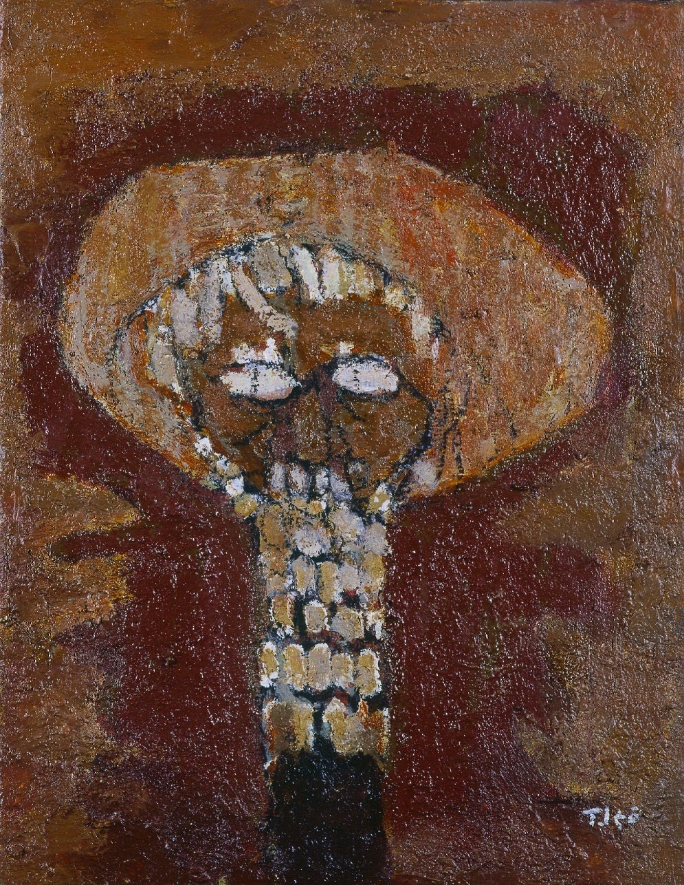 ２. 伊藤継郎 《ギリシャの老人a》1967年 キャンバスに油彩 大阪府20世紀美術コレクション