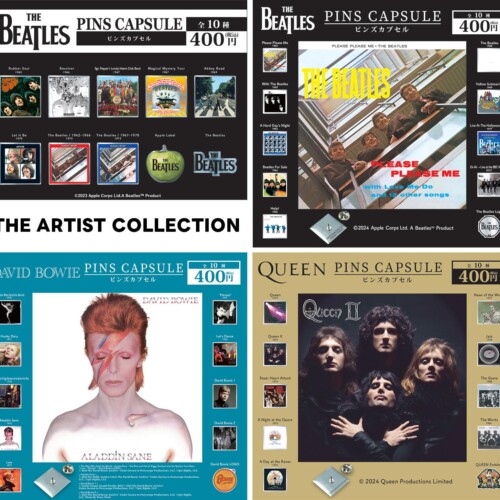 THE BEATLES／QUEEN／DAVID BOWIEのアルバムジャケットやロゴをデザインしたピンズカプセルトイ『THE ARTIST ...