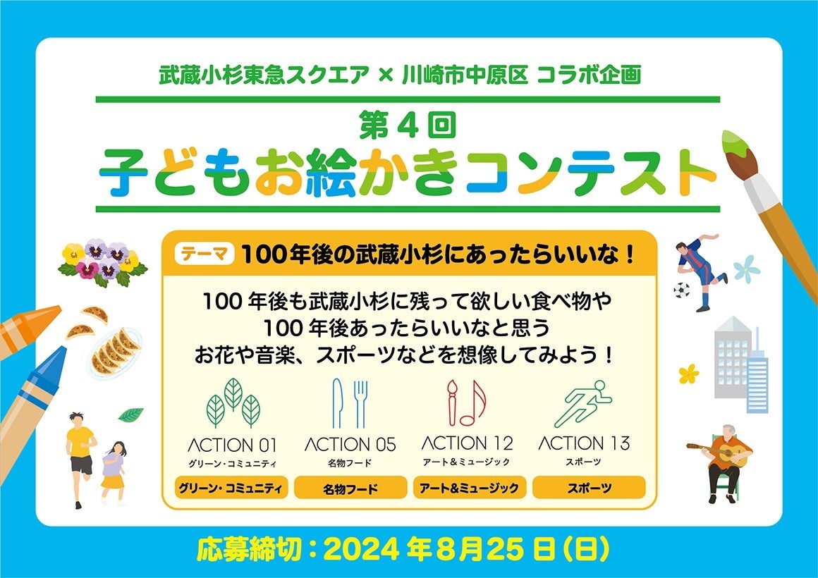 武蔵小杉東急スクエア 川崎市市制100周年を記念した、川崎名物が当たる抽選会や未来の武蔵小杉を考えるお絵か...