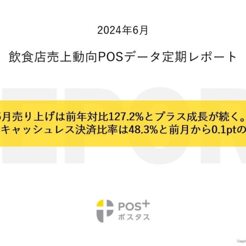 クラウド型モバイルPOSレジ「POS+（ポスタス）」飲食店売上動向レポート2024年6月