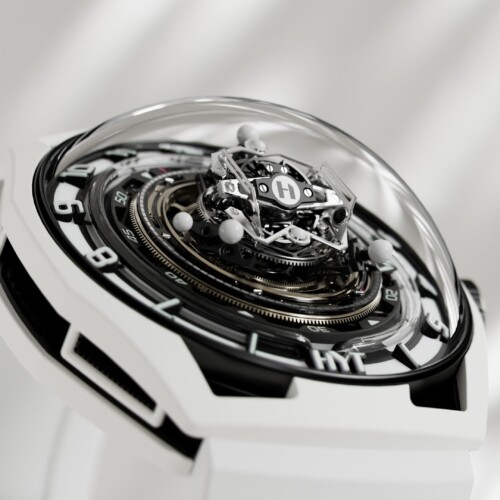 流体機械式高級時計ブランド『HYT』が、天然のホワイトアゲートをもちいた『コニカル トゥールビヨン・パンダ...