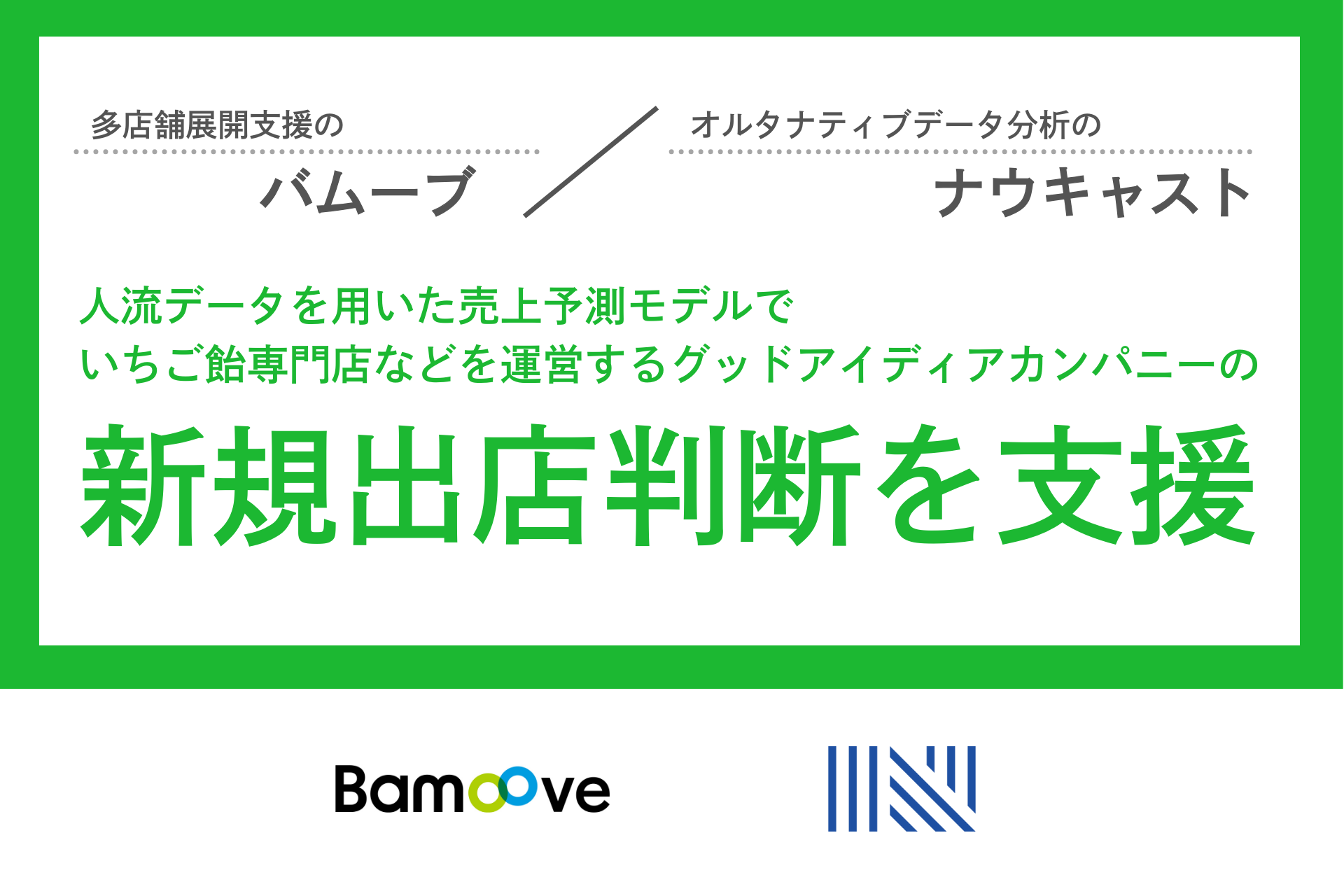 バムーブとナウキャスト、人流データを用いた売上予測モデルでいちご飴専門店などを運営するグッドアイディア...