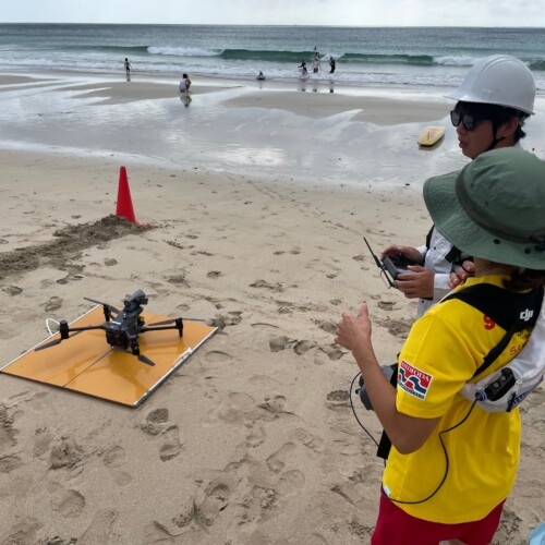 【下田ライフセービングクラブ】ドローンによる海水浴場パトロールを実施しています　白浜大浜海水浴場