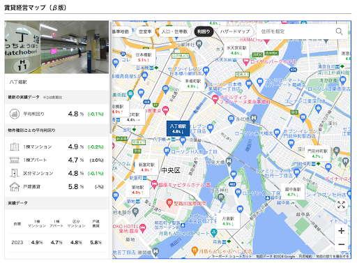 楽待が提供する「賃貸経営マップ」に「駅別の平均利回り」が一目で分かる機能を追加！