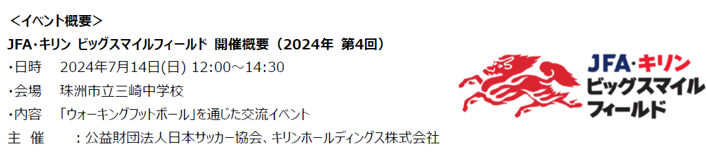 JFA×キリン共催～走らないサッカーで被災地に笑顔や“つながるよろこび”を～「JFA・キリン ビッグスマイルフィ...