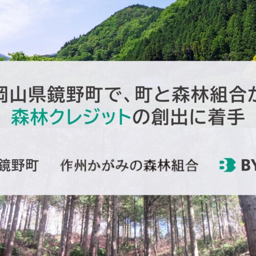 岡山県鏡野町で、町と森林組合が森林クレジットの創出に着手。バイウィルが手続きを支援