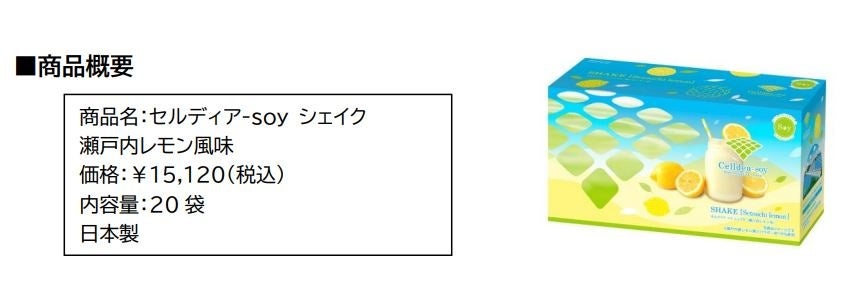 【7/27(土)数量限定発売】高たんぱく質低糖質食の栄養補助食品「セルディア」に夏の限定味「瀬戸内レモン風味...