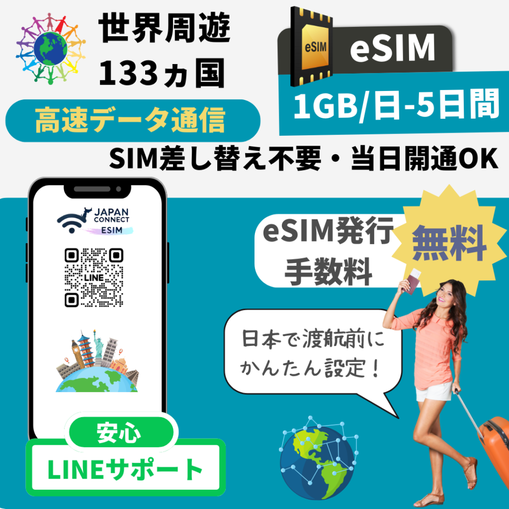 海外旅行者用のプリペイドeSIM『JapanConnect eSIM』サービス販売開始！