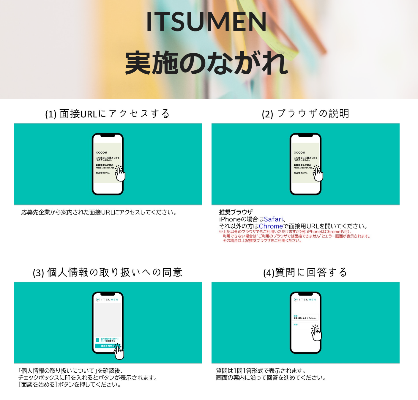 夜間休日など営業時間外の応募者の取りこぼしを防ぐ！録画面接ツールITSUMEN、応募者向け録画面接実施マニュ...