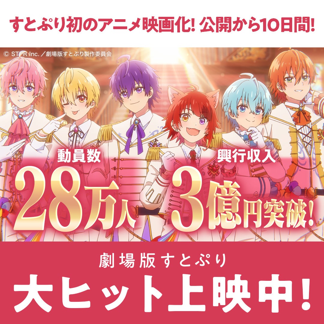 『劇場版すとぷり はじまりの物語～Strawberry School Festival!!!～』公開10日で観客動員数28万人、興行収入...