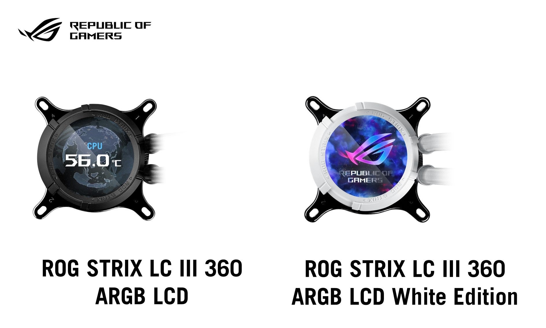 ASUSのゲーミングブランドのROGより、「ROG STRIX LC III 360 ARGB LCD」「ROG STRIX LC III 360 ARGB LCD Wh...