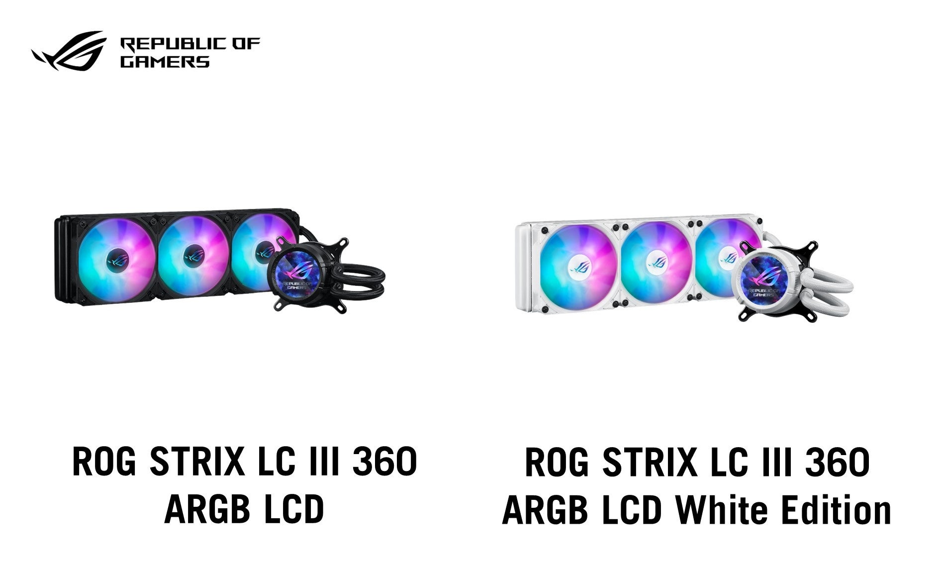 ASUSのゲーミングブランドのROGより、「ROG STRIX LC III 360 ARGB LCD」「ROG STRIX LC III 360 ARGB LCD Wh...