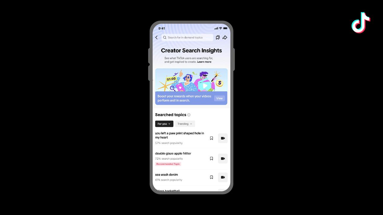 TikTokの「検索」コンテンツのインサイト情報を閲覧できる機能「Creator Search Insights」公開