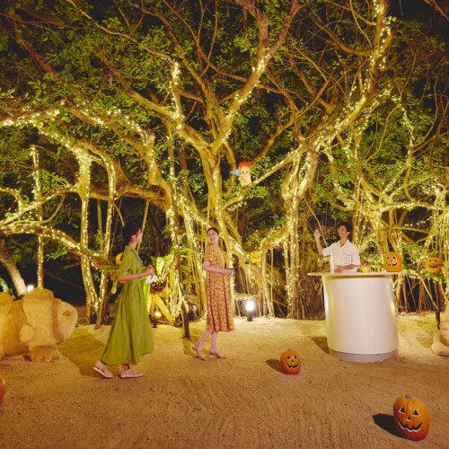 【星野リゾート　リゾナーレ小浜島】幸運の木として知られるガジュマルの木を舞台に行う、幻想的なハロウィン...
