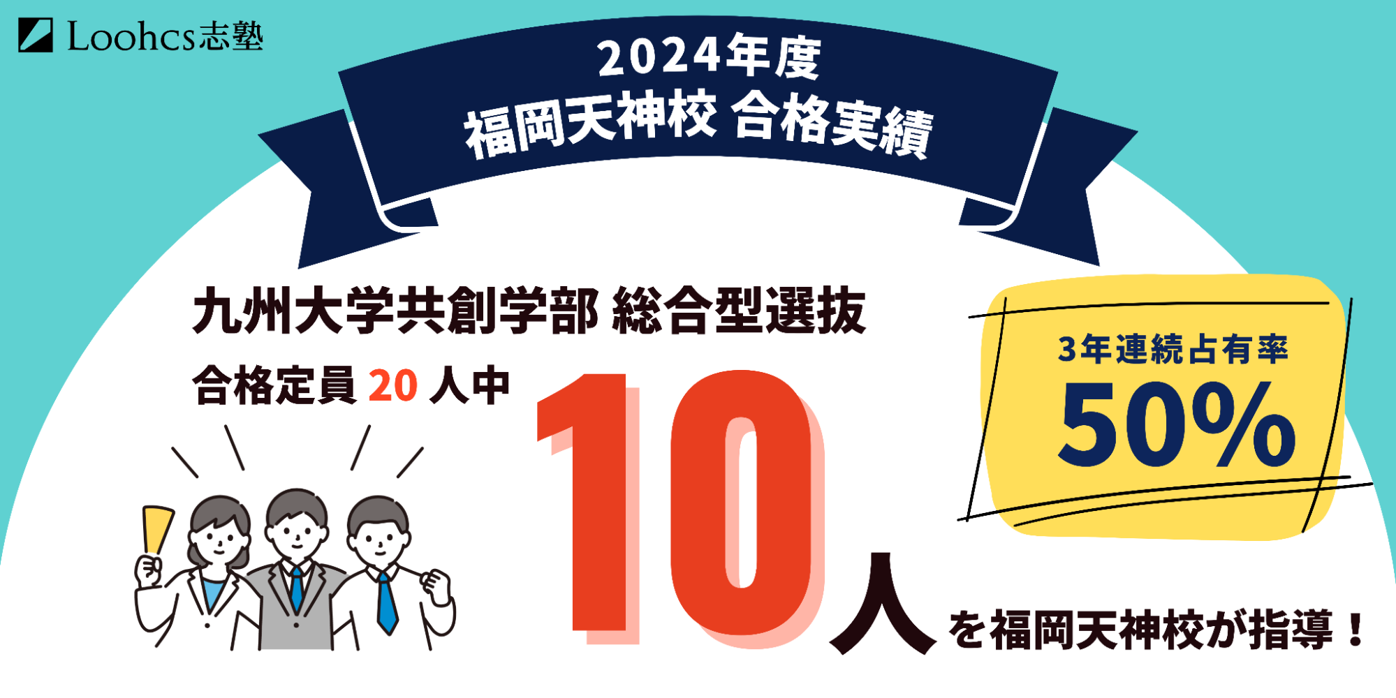 3年連続で合格者占有率50%以上！ 九州大学共創学部総合型選抜に圧倒的な合格実績を誇る福岡天神校舎で「8月共...