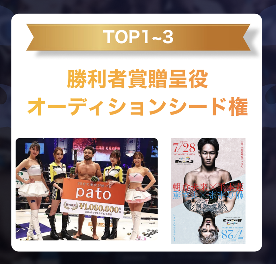 エンタメマッチングサービス「pato(パト)」、『Yogibo presents 超RIZIN.3』に協賛決定！